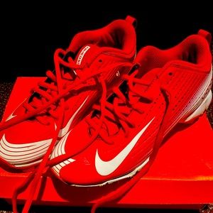 Red and white like new Nike youth baseball Cleats